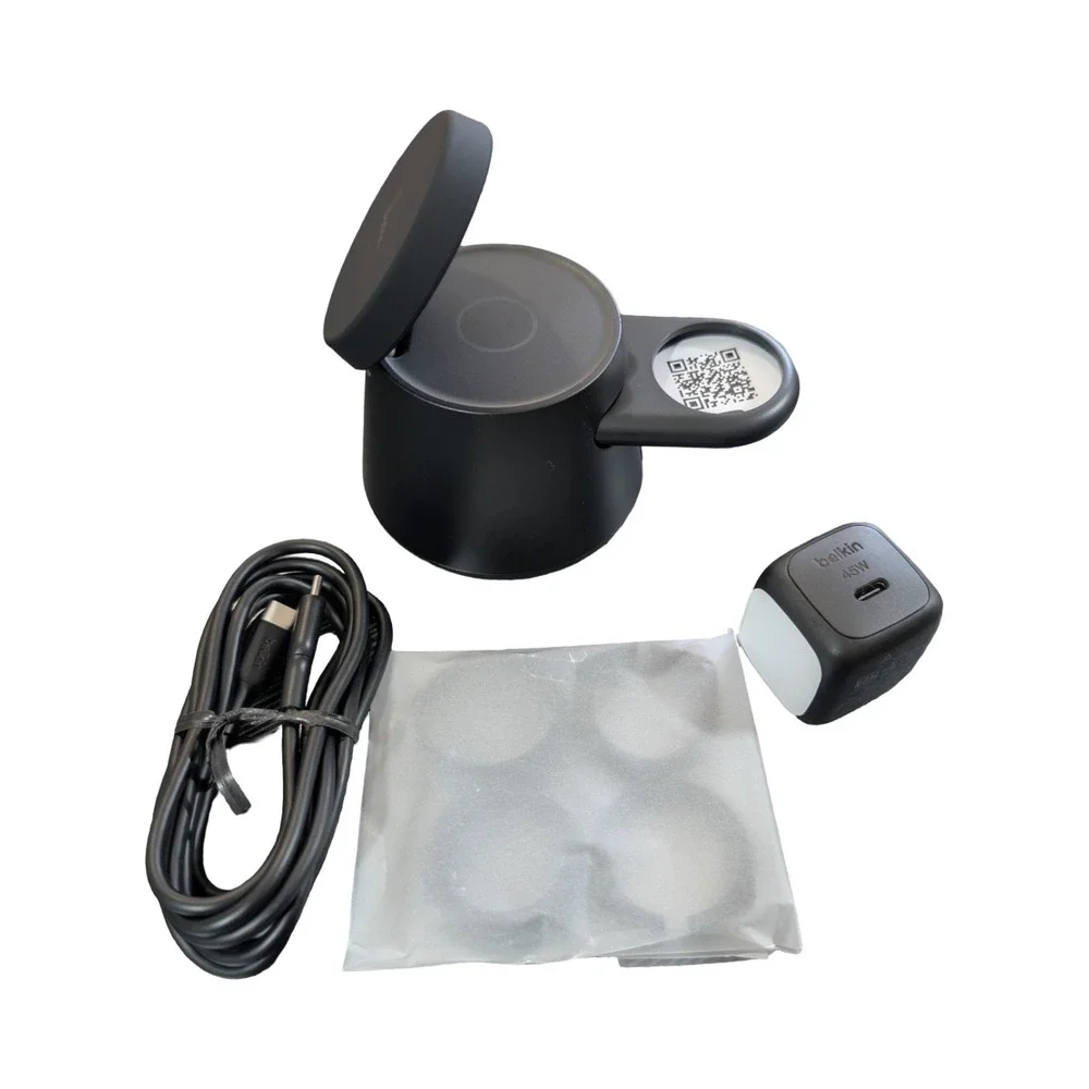 Qq5O Belkin 3-in-1 UltraCharge Modular Charging Dock Qi2 25W for iPhone Samsung